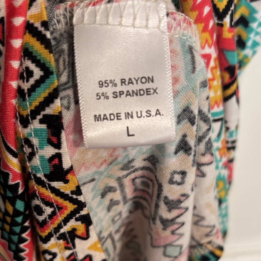 bobeau Multicolor Aztec Tank Mini Dress - Pink, Teal, Yellow & Black - Picture 3 of 6